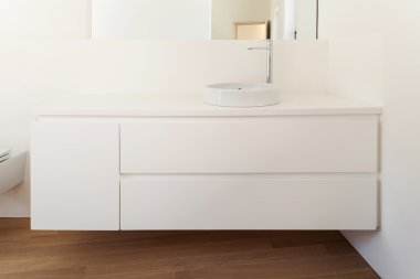Beyaz banyo, lavabo