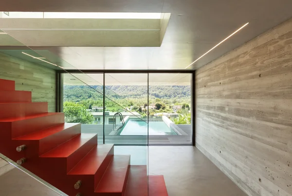 Intérieur, escalier rouge — Photo