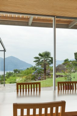 iç, modern ev, yemek masası