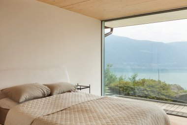 modern mimari iç mekan, yatak odası