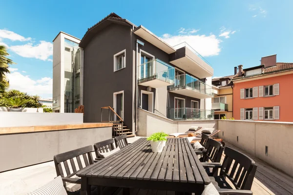 Nice terrace of modern house — Stock Photo, Image