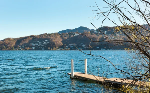 Vista do Lago Lugano — Fotografia de Stock