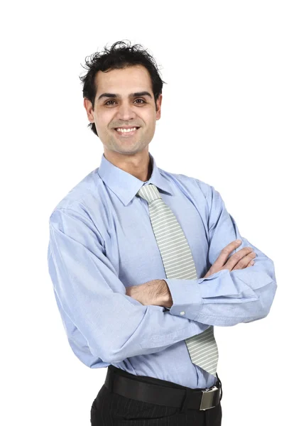 Business man in blue shirt — Stock Photo, Image