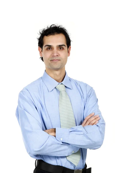 Business man in blue shirt — Stock Photo, Image