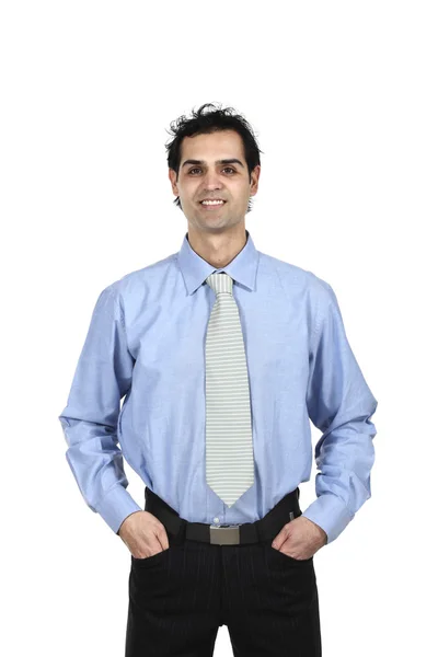 Affärsman i blå skjorta — Stockfoto
