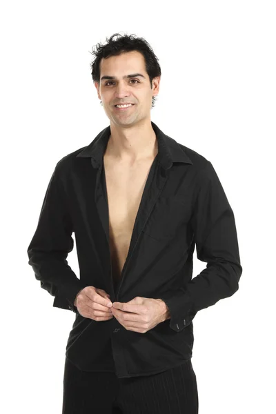 Zakenman, het dragen van zijn shirt — Stockfoto