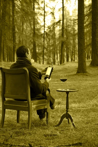 Elegante esperto di vino in natura — Foto Stock