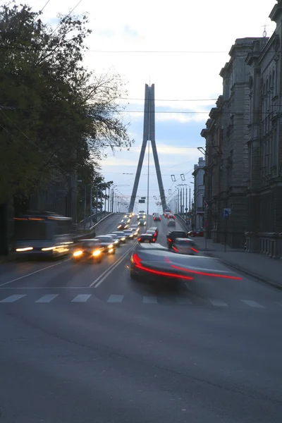 Hermoso puente en Riga Letonia — Foto de Stock