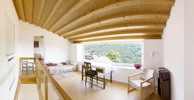 iç, modern dağ evi