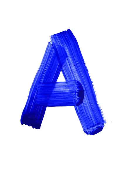 Blauwe letter een — Stockfoto