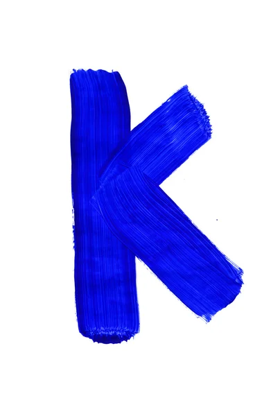 Blauwe letter k — Stockfoto