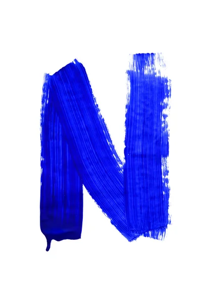 Blauwe letter n — Stockfoto