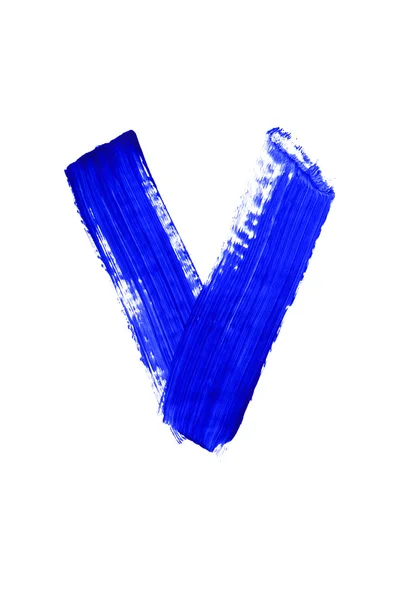 Blauwe letter v — Stockfoto