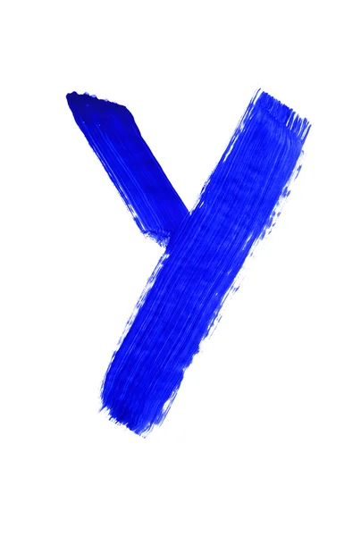 Blauwe letter y — Stockfoto