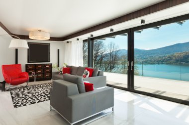 Interiors, modern living room clipart