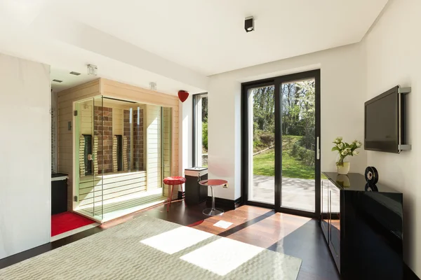 Huis, kamer met sauna — Stockfoto