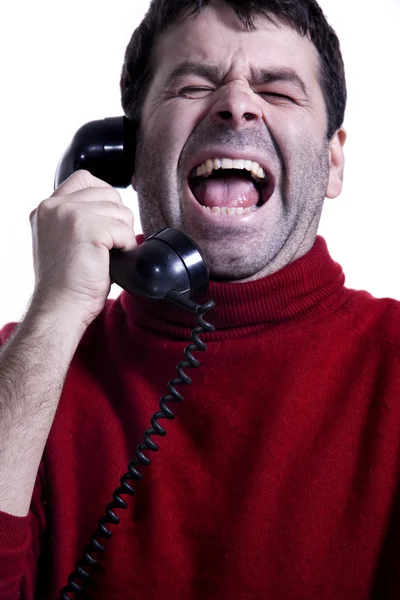 Portrait d'un homme au téléphone — Photo