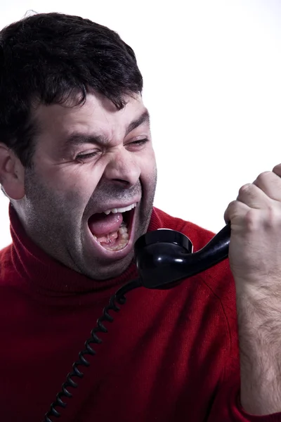 Portret van een man op de telefoon — Stockfoto