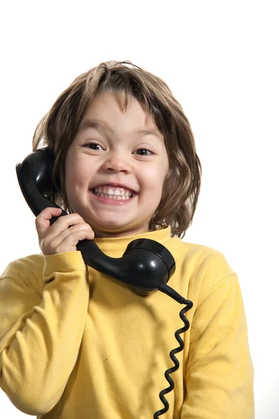 Niña con teléfono — Foto de Stock