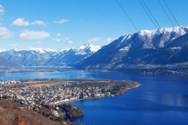 Kış İsviçre dağ manzarası