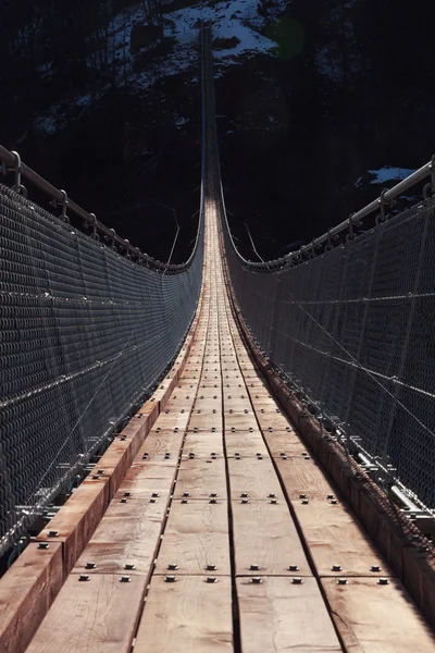 Puente colgante tibetano — Foto de Stock