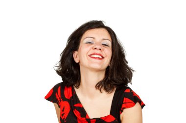 Beyaz arka plan üzerinde beyaz kadın