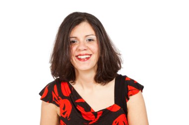 Beyaz arka plan üzerinde beyaz kadın