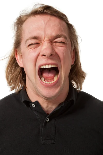 Portrait young man with anger — Stock Photo, Image