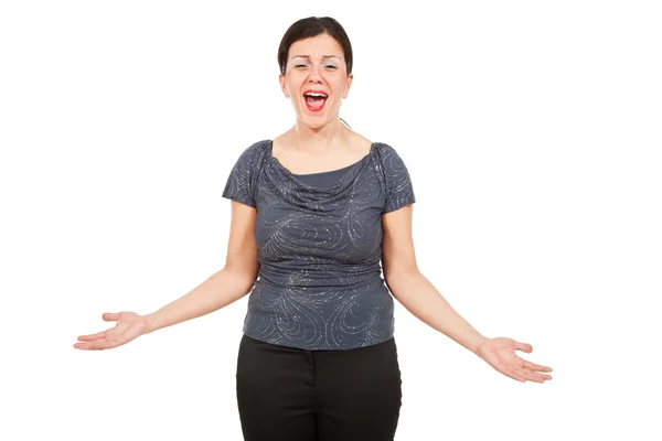 Caucasian woman on white background Stock Image