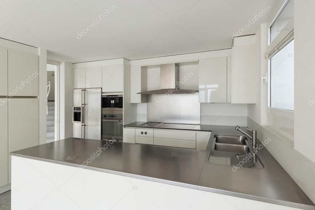 Interior, white kitchen