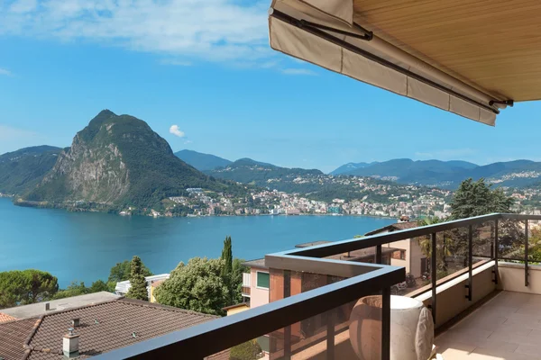 Lugano-tó megtekintése — Stock Fotó