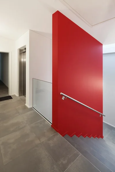 Interior, corridor with staircase — Stock Photo, Image