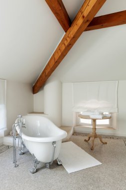 Beyaz Küvetli klasik banyo