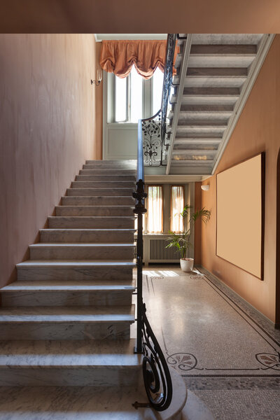 Staircase of a luxury mansion