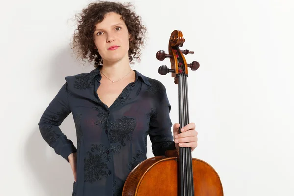 Retrato de violonchelista joven — Foto de Stock