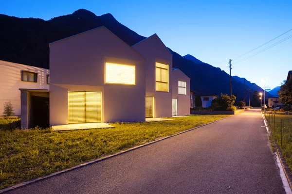 modern houses by night