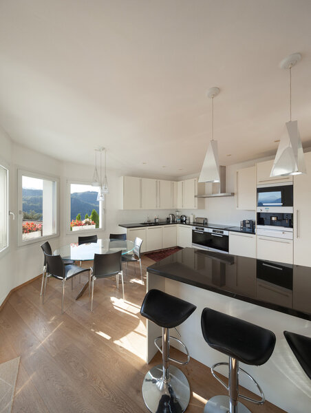 Kitchen, counter top with stools