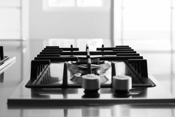 Detail of gas stoves, kitchen — Stock Photo, Image