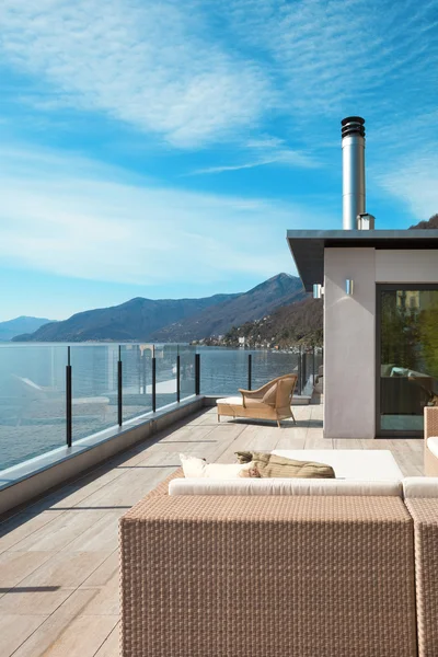 Modern architecture, beautiful terrace — Stock Photo, Image