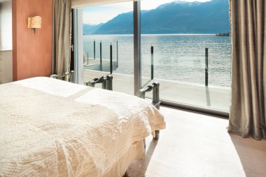 İç, güzel modern yatak odası