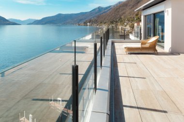 modern architecture, beautiful terrace clipart