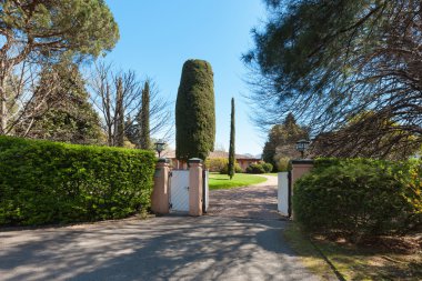 Giriş bir Villa, açık havada