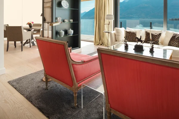 인테리어, 아름 다운 거실 — 스톡 사진