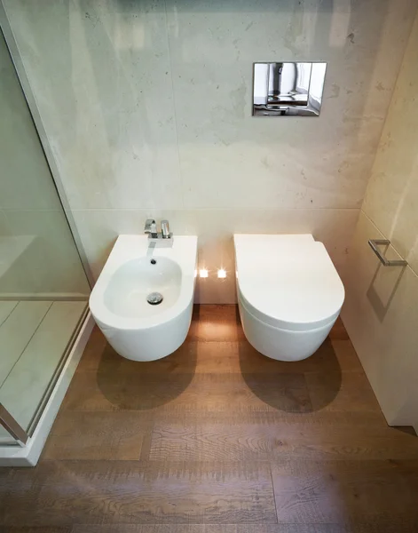 Interieur, moderne toilet — Stockfoto