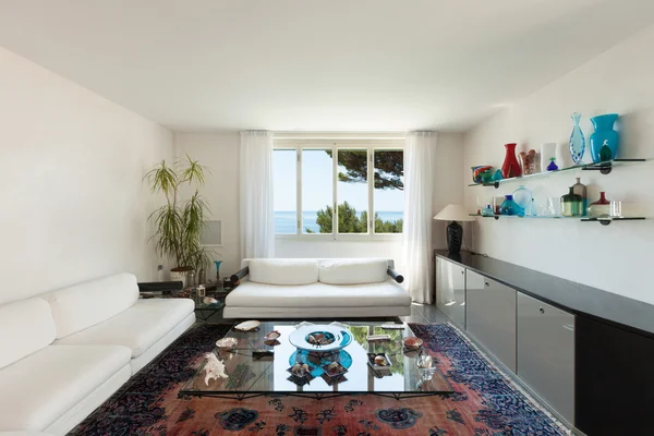 Iving room of a house by the sea — Stock Photo, Image