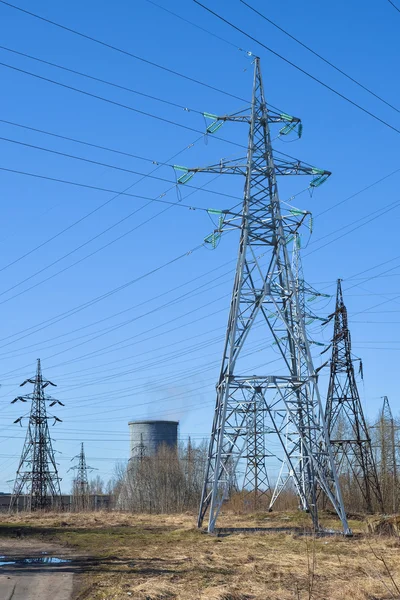 Termik santral ve güç hatları çok