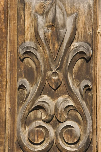 Old carved wooden ornament — Stock Photo, Image