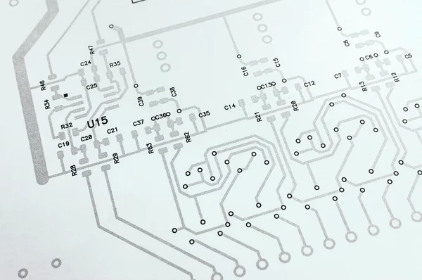 Elektronische Platine Schaltplan — Stockfoto