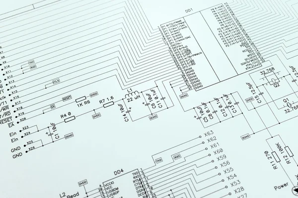 Foto di diagramma schematico del primo piano — Foto Stock