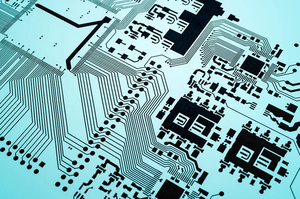 Electronic circuit board printed design project — Stock Photo, Image